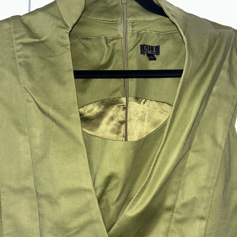 NWOT G.I.L.I Olive military style dress - Picture 5 of 7
